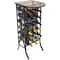 Sorbus 18-Bottle Metal Wine Stand with Glass Top